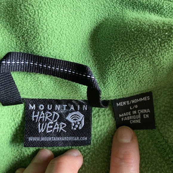 Mountain Hardwear Men's Large Quarter-Zip Fleece LS Pullover Bright Green GORP - Picture 5 of 15